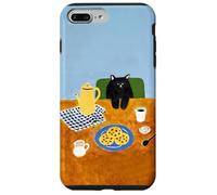 Table à Biscuits Chat Noir Dessin animé scène d'art de thé de l'après-midi Coque pour iPhone 7 Plus/8 Plus