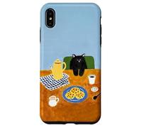 Table à Biscuits Chat Noir Dessin animé scène d'art de thé de l'après-midi Coque pour iPhone XS Max