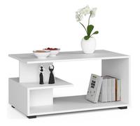 Table à café AKORD table basse PIN Blanche 90 cm couleur Blanc 90x51x45 cm