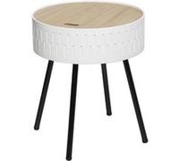 Table d'appoint coffre ""Shiro"" blanc D39cm - Atmosphera Créateur d'intérieur