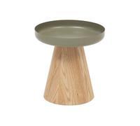 Atmosphera Table d'appoint Hercyna Vert de gris métal et bois 41,8 x 40 cm