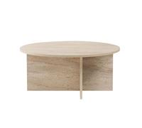 Table à café élégante, Couleur Travertine, 90 x 40 x 90 cm, 100% mélamine, épaisseur 18 mm, Parfaite pour Les Salons Modernes et Les espaces