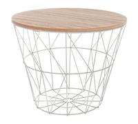 Table à café en métal Gris et Plateau en Bois H 30.5 cm - Atmosphera