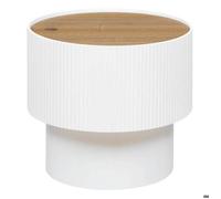 Table à café ""Enola"" en placage frêne D38,5cm blanc - Atmosphera createur d'interieur