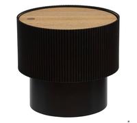 Table à café ""Enola"" en placage frêne D38,5cm noir - Atmosphera createur d'interieur