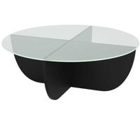Table à café Moderne Noire 90 x 90 x 30 cm - Dessus en Verre trempé - Cadre en Particules 100% mélamine - Design élégant et Durable pour n'importe Quel Espace de Vie