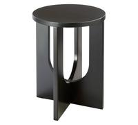 Table à café Table d'appoint aux Lignes Graphiques Bois Noir D 40 cm - Atmosphera
