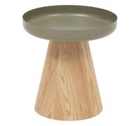 Table à café Table d'appoint en Bois et métal Vert De Gris D 40 cm - Atmosphera
