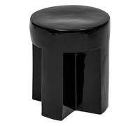 Table à café Table d'appoint en céramique Noire D 34 cm - Atmosphera