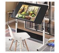 Table à dessin avec plateau inclinable - Bureau réglable en hauteur pour studio, loisirs créatifs et écriture - Station de travail debout relevable