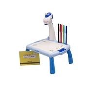 Table à Dessin avec Projecteur Licorne pour Enfant Bleu