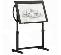 Table à dessin - HOMCOM - inclinable 0°-85° - réglable en hauteur - rebord antidérapant - cadre en acier - 90 x 60 x 90 cm - noir