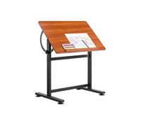VEVOR Table à dessin inclinable 0°-90°, plateau marron en bois, cadre en H noir