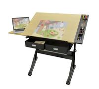 Table a Dessin Réglable, Table de Peinture avec Tiroir et Porte-crayons | Plateau Inclinable de 0 à 80°, Hauteur Réglable de 78 à 93 cm, Bureau D'artiste pour le Dessin, le Bricolage, L'écriture