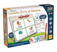 Lisciani - Montessori Pen -J’écris et Je Dessine - Pupitre Éducatif en Bois pour Enfants 3-6 Ans - Stylo Ergonomique Inclus - Fiches Alphabet, Vocabulaire et Préécriture - Méthode Sensorielle