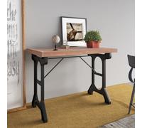 Table à Dîner 110x65x82 cm Bois de Sapin Massif et Fer Comptoir Cuisine vidaXL