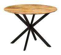 vidaXL Table à dîner 338454 Ø110 x 78 cm Bois de manguier massif et acier