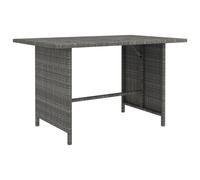 Table à Dîner de Jardin Gris 110x70x65 cm Résine Tressée Terrasse Patio vidaXL