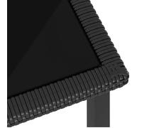 Table à dîner de jardin - LEMON - 2 PERSONNES - Noir 70x70x73 cm Résine tressée TT309