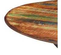 Table à dîner - FYDUN - YS002 - Bois de récupération massif - Acier enduit de poudre - Ø110 cm