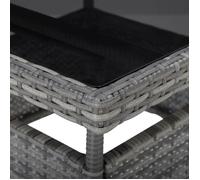 Table à dîner/Table d'extérieur - LEMON - Gris Résine tressée et verre TT306