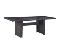 Table à dîner - VIDAXL - 200x100 cm - Noir - Résine tressée - Extérieur