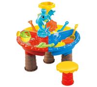 Table à Eau 1 Ensemble Table de Sable colorée avec Dauphin Mignon ABS Sensoriel interactif développement Parent-Enfant Eau et Sable pour Plage intérieure extérieure Ronde