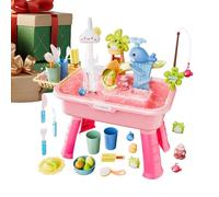 Table à eau - 54 x 29 x 53 cm / lavabo pour tout-petits | Piscine de jeux 4 en 1 pour avec eau courante, jouet d'activité sensorielle interactive, table de jeu pour l'extérieur