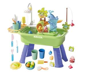 Table à eau - 54 x 29 x 53 cm / lavabo pour tout-petits | Piscine de jeux 4 en 1 pour avec eau courante, jouet d'activité sensorielle interactive, table de jeu pour l'extérieur