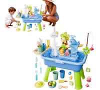Table À Eau Pour en fants, Évier Ludique 4 En 1 Avec Pompe Et Eau Courante, Jouets Pour Piscine D'été D'extérieur Favorisant La Sensorialité, Ensemble Ludique Éducatif Pour Jouer Avec L'eau Dans