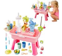 Table À Eau Pour en fants, Évier Ludique 4 En 1 Avec Pompe Et Eau Courante, Jouets Pour Piscine D'été D'extérieur Favorisant La Sensorialité, Ensemble Ludique Éducatif Pour Jouer Avec L'eau Dans