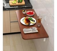 Table à feuilles tombantes marron pour économiser de l'espace - Bureau mural pliable en bois pour la maison, le bureau et la cuisine (99,1 x 40,6 cm) - Idéal pour les petits espaces, compacte et