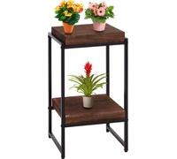 Table À Fleurs Hwc-K71, Étagère À Fleurs Table D'appoint Étagère À Plantes, Certifiée Mvg Mdf Métal Brun Foncé, 61cm Marron