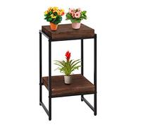 Table À Fleurs Hwc-K71, Étagère À Fleurs Table D'appoint Étagère À Plantes, Certifiée Mvg Mdf Métal Brun Foncé, 61cm Marron