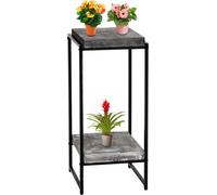Table à fleurs HWC-K71, étagère à fleurs table d'appoint étagère à plantes, certifiée MVG MDF métal ~ gris foncé, 82cm