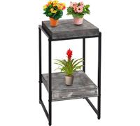 Table à fleurs HWC-K71, étagère à fleurs table d'appoint étagère à plantes, certifiée MVG MDF métal ~ gris foncé, 61cm
