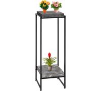 Table à fleurs HWC-K71, étagère à fleurs table d'appoint étagère à plantes, certifiée MVG MDF métal ~ gris foncé, 101cm