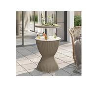 vidaXL Table à glacière 3 en 1 364158 marron clair polypropylène