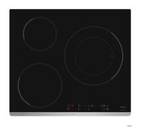 Table de cuisson induction 60cm 3 feux 7400w noir Brandt bpi1639kx noir argent G