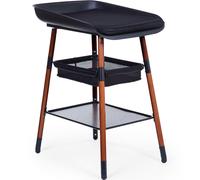 CHILDHOME, Table A Langer Bebe, Evolutive, 4 Hauteurs, Facile À Déplacer, Roues, Système Freinage, Robuste, Panier Rangement, Coussin Inclu, Evolux, Black Nut