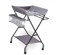 Table à langer Baby Table à langer Matelas à langer Table de soins avec ceinture de sécurité et compartiments de rangement Combinaison à langer (Avec roulettes) jusqu'à 15kg