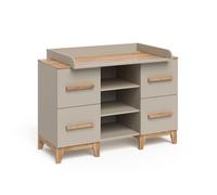 Table à langer Malia, 133x98cm XL avec 4 tiroirs, Cachemire/Chêne Artisan, Vitalispa 58351