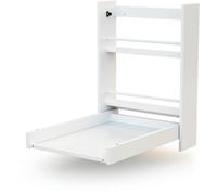 AT4 - Table à langer murale ESSENTIEL Blanc | Dimensions ouverte (L x l x H) : 56 x 77,5 x 78 cm | Dimensions pliée (L x l x H) : 56 x 18 x 78 cm | 2 étagères de rangement | Facile à utiliser