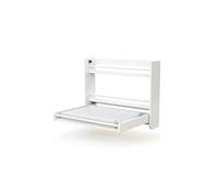 AT4 - Table à langer murale rabattable en bois CONFORT Blanc | 83 x 19 x 66 cm | Pour matelas à langer 75 x 55 cm NON INCLUS | Utilisation une main