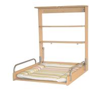 Roba Table à langer murale pliante Dschungelbaby – Bois naturel matelas rayé multicolore 2 étagères