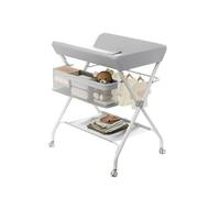 Table à Langer Pliable Et Mobile Avec Étagère De Rangement - Commode De Voyage Sécurisée