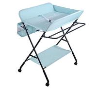 Table à Langer Pliante avec Panier de Rangement à Côté Structure en Fer Charge Max 25KG pour Nouveaux-Nés Design Ergonomique,Table à Langer Pliable et Portable-80 * 66 * 98cm bleu