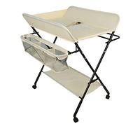 Table a Langer Pliante, Table à langer pliable avec ceinture de sécurité Matelas à langer,Réglable en trois positions 92/95/98cm, motif girafe mignon. (Beige)