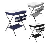 Table à langer-Table d'allaitement à couches réglable en hauteur- PVC imperméable+tissu Oxford-avec panier de rangement-86cmx62cmx98-106cm (Noir/Gris/Bleu marine) (Bleu)