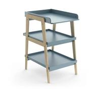 Table A Langer Tsuga - Bois Massif Et Mdf - L.58 X P.71,1 X H.101,2 Cm - Pour Matelas 50x70 Cm - Bleu Orage